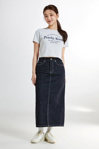 SPAO Women Denim Long Skirt