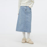 SPAO Women Denim Long Skirt SPWJF23G01 L/Indigo