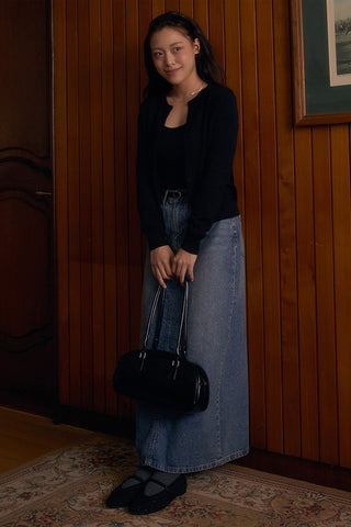 Women Denim Maxi Skirt - Indigo