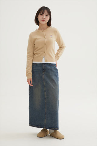 Women Denim Maxi Skirt