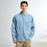 SPAO MEN Long Sleeves Overfit Denim Shirt SPYJE23C01