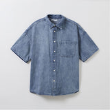 SPAO Men Short Sleeve Denim Shirt SPYJE26C01 Indigo