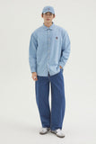 Men Long Sleeve Woodie Overfit Denim Shirt