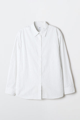 Women Long Sleeve Overfit Stripe Shirt - Ivory