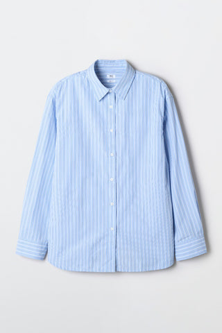 Women Long Sleeve Overfit Stripe Shirt