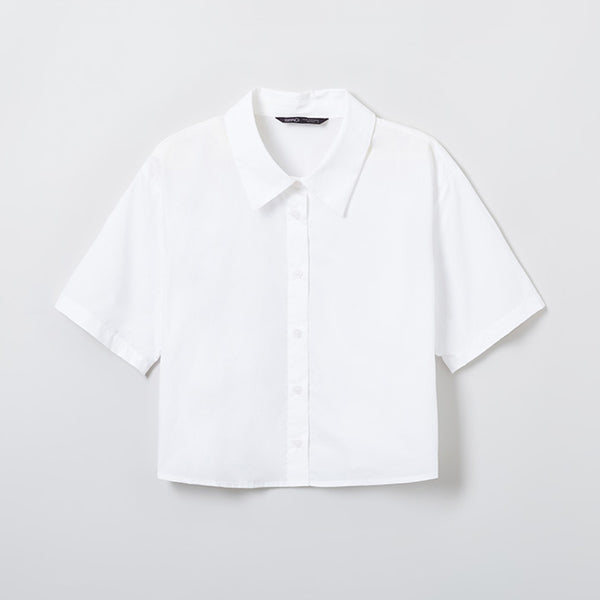 SPAO Women Short Sleeve Crop Shirt SPYWE24W06 White – SPAO MY