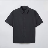 SPAO Men Short Sleeve Crinkle Shirt SPYWE25M09 Dark Grey