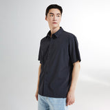 SPAO Men Short Sleeve Crinkle Shirt SPYWE25M09 Dark Grey