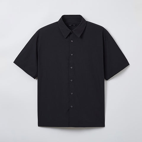 SPAO Men Short Sleeve Crinkle Shirt SPYWE25M09 Black