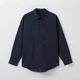 SPAO Men Long Sleeve Linen Shirt SPYWE25M11 Navy