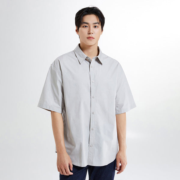 SPAO Men Short Sleeve Plain Shirt SPYWE37M11 Grey