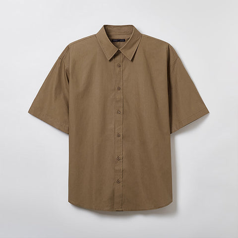 SPAO Men Short Sleeve Plain Shirt SPYWE37M11 Brown