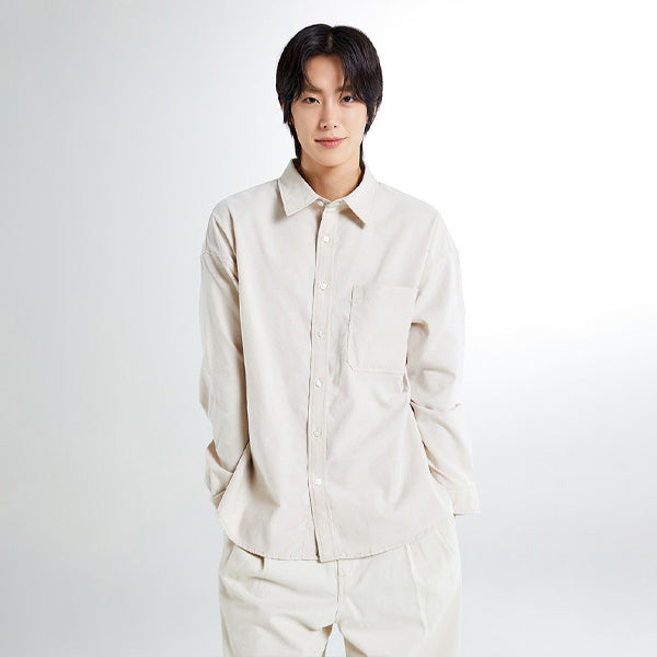 SPAO Men Long Sleeve Oxford Overfit Shirt SPYWF23C51 White