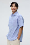 Men Short Sleeve Overfit Oxford Shirt