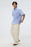 Men Short Sleeve Overfit Oxford Shirt