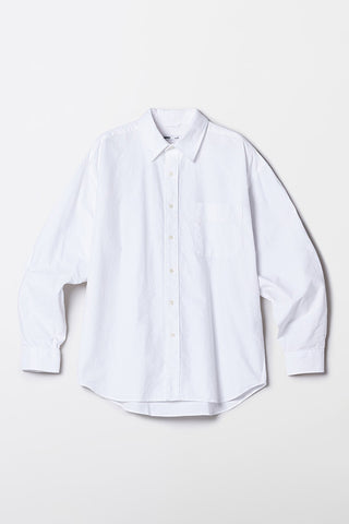 Men Long Sleeve Overfit Oxford Shirt - White