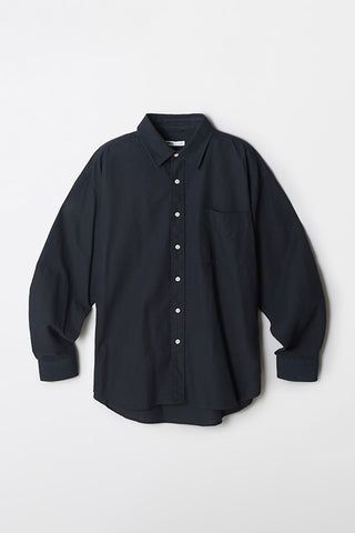 Men Long Sleeve Overfit Oxford Shirt - Navy