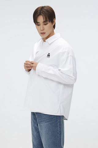 Men Long Sleeve Woodie Oxford Shirt