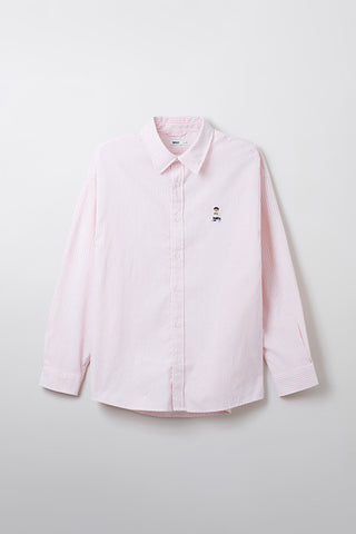 Men Long Sleeve Woodie Oxford Shirt - Pink