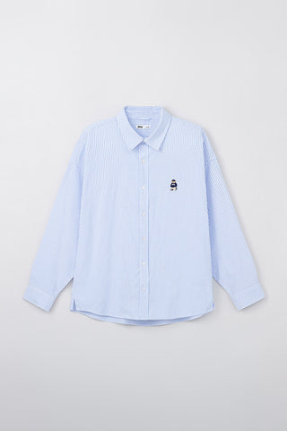 Men Long Sleeve Woodie Oxford Shirt - Royal Blue