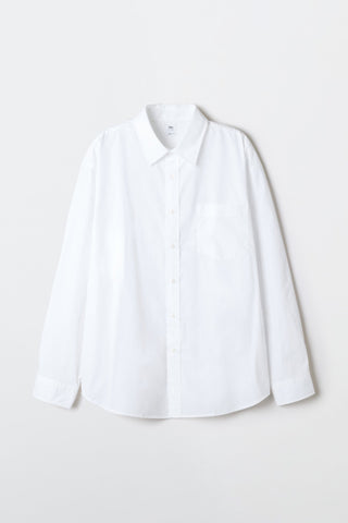 Men Long Sleeve Relaxed Fit Cotton Shirt - White
