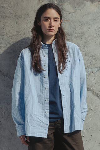 Men Long Sleeve Overfit Oxford Shirt SP26 - Blue