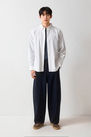 Men Long Sleeve Regular Oxford Shirt
