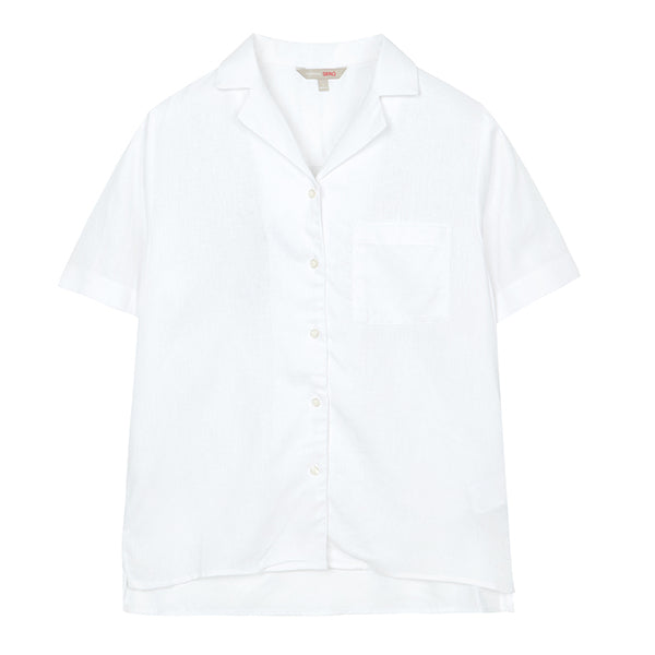 SPAO Women Short Sleeve Linen Open Collar Shirt SPYWA25G05